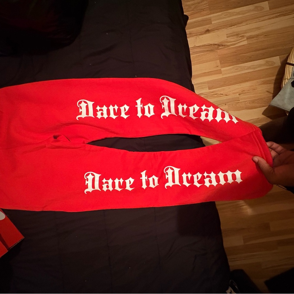 SHEIN Red Sweatpants with White Print